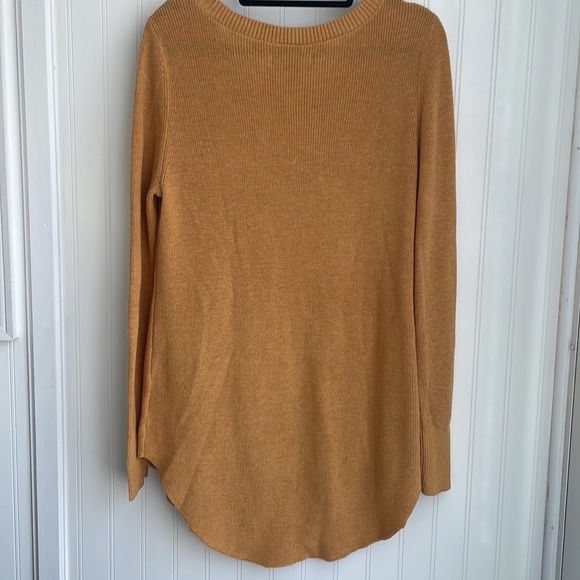 NATURAL‎ REFLECTIONS women’s oversized tunic crew neck mustard yellow sweater M - Picture 5 of 16